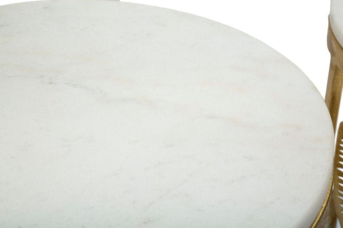 TAVOLINETTI LEAF COPPIA CM Ø 35X65,5-30X60,5