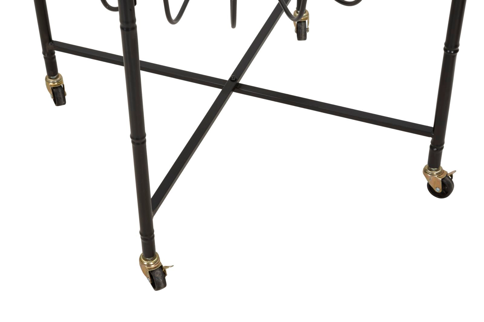 TAVOLINETTO CEBU C/VETRO E RUOTE CM 70,5X65X57