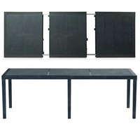 Tavolo da giardino 8 posti allungabile 150/240x90x72h cm in plastica effetto rattan colore antracite Tomaino