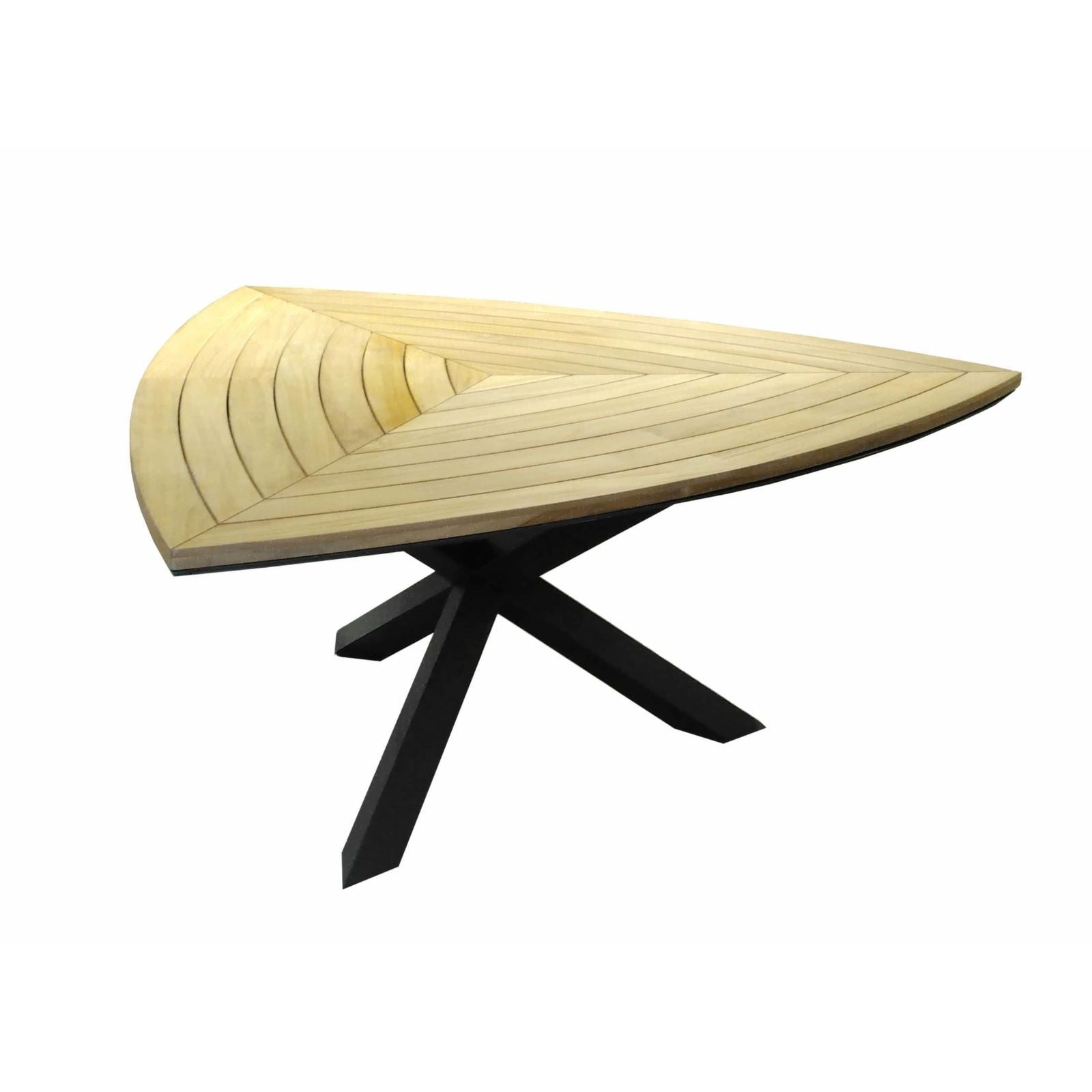 SINED Tavolo da Giardino Triangolare in Teak e Alluminio Antracite - Modello Superga