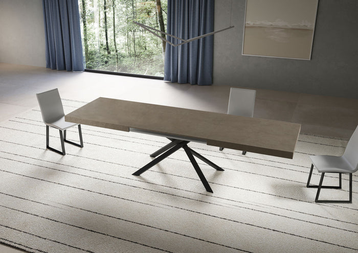 Tavolo allungabile 200/304x90 cm Niket tortora gambe antracite