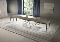 Tavolo allungabile 200/460x90 cm Niket tortora gambe bianche