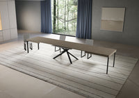 Tavolo allungabile 200/460x90 cm Niket tortora gambe antracite