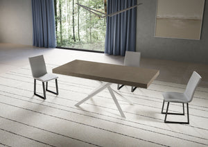 Tavolo allungabile 200/460x90 cm Niket tortora gambe bianche