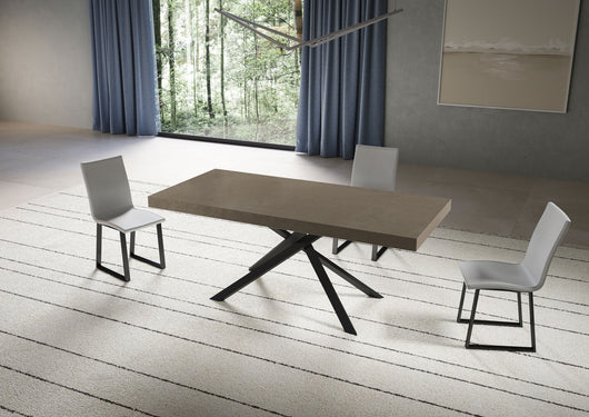 Tavolo allungabile 200/460x90 cm Niket tortora gambe antracite