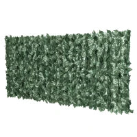 Edera Finta per Balconi in PE Anti-UV, Rotolo Siepe Artificiale con Foglie, 240x100cm, Verde Scuro