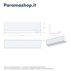 Mensola da bagno portaoggetti in alluminio grigio opaco 30 cm | Tromso