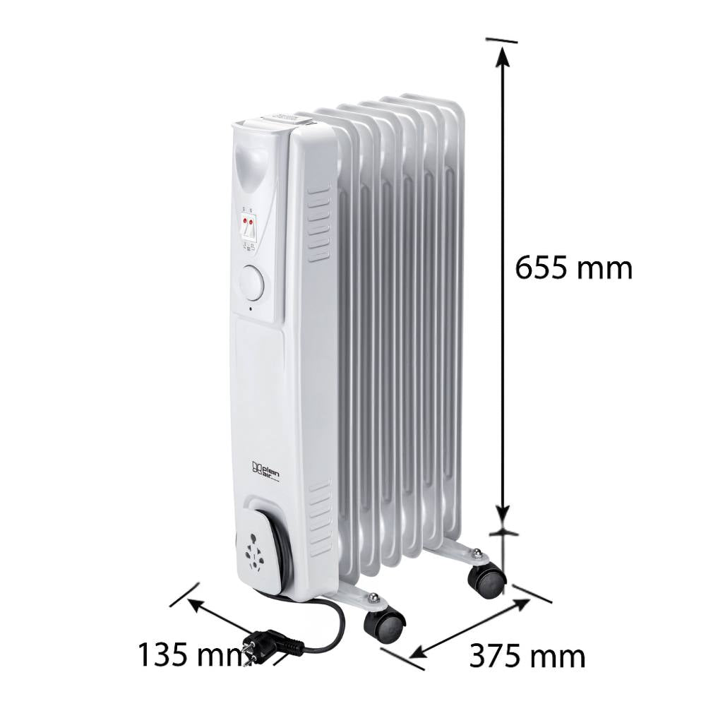 Elettro­radiatore ad olio kemper 1500w a 7 elementi per riscaldamento rapido