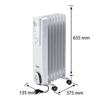 Elettro­radiatore ad olio kemper 1500w a 7 elementi per riscaldamento rapido