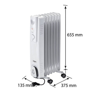 Elettro­radiatore ad olio kemper 1500w a 7 elementi per riscaldamento rapido