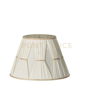 TC 3018 PARALUME PONGE' PLISSE DM.40CM AVORIO E ORO ATTACCO E27