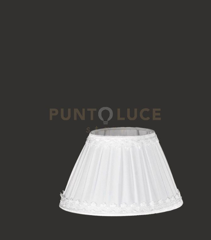 TC 3023 PARALUME DM.25CM BIANCO E ARGENTO ATTACCO E14 PLISSE