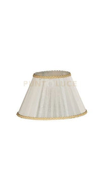 TC.3027 PARALUME ORGANZA PLISSE AVORIO E ORO ATTACCO E14 D.25CM