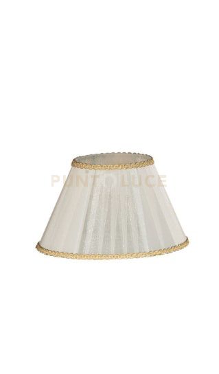 TC.3027 PARALUME ORGANZA PLISSE AVORIO E ORO ATTACCO E14 D.25CM