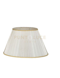 TC.3027 PARALUME ORGANZA PLISSE AVORIO E ORO ATTACCO E27 D.45CM