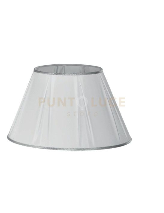 TC 3047 PARALUME DM.45CM  BIANCO E ARGENTO ATTACCO E27