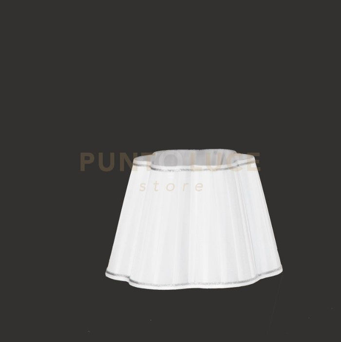 TC 3057 PARALUME DM.25CM  ATTACCO E14 PLISSE' BIANCO E ARGENTO