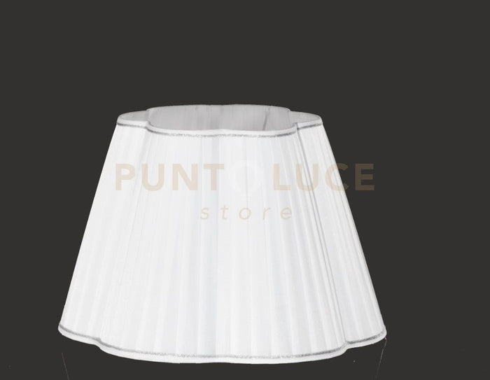 TC 3057 PARALUME DM.40CM  ATTACCO E27 PLISSE' BIANCO E ARGENTO