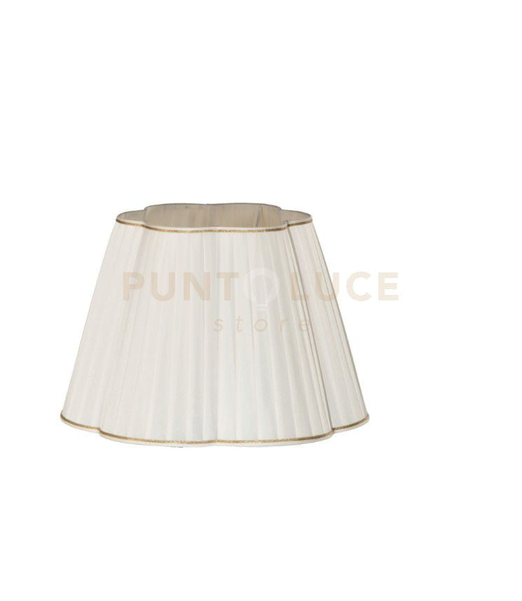 TC 3058 PARALUME DM.40CM  ATTACCO E27 PLISSE' AVORIO E ORO