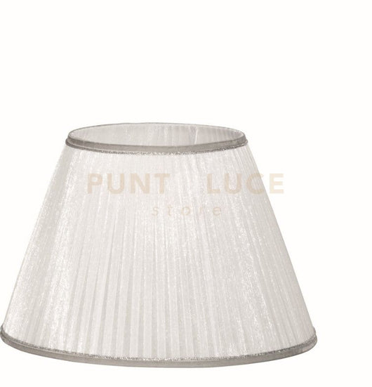 TC 3535 PARALUME DM.40CM ORGANZA BIANCO E ARGENTO PER ATTACCO E27