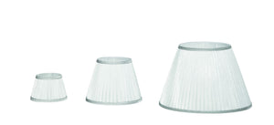 TC 3535 PARALUME DM.40CM ORGANZA BIANCO E ARGENTO PER ATTACCO E27