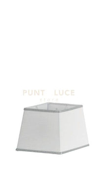 TC.4018D20 PARALUME PIRAMIDE 20X20CM SCHANTUNG-BIANCO E ARGENTO ATTACCO E14