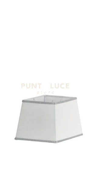 TC.4018D20 PARALUME PIRAMIDE 20X20CM SCHANTUNG-BIANCO E ARGENTO ATTACCO E14