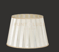 TC.4033 PARALUME DM.40CM ORGANZA PLISSE AVORIO E ORO ATTACCO E27