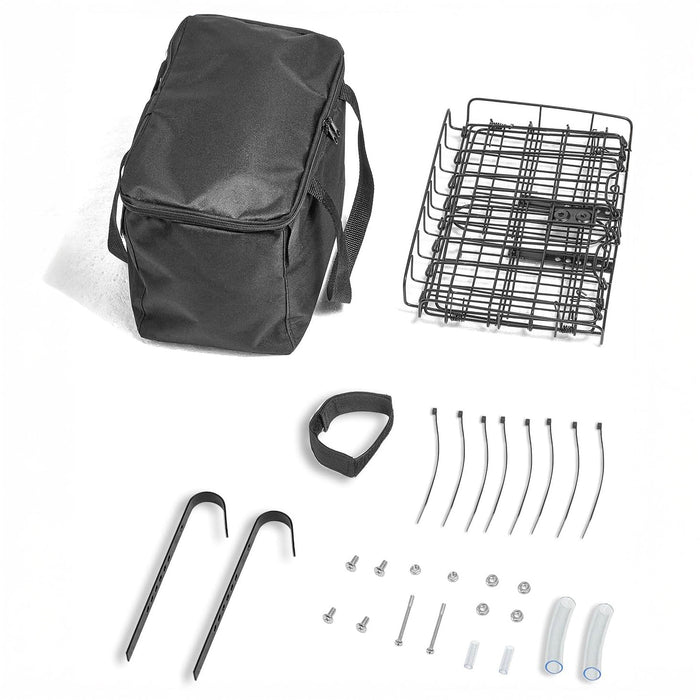 Cargo - Cestino Anteriore per Bicicletta Pieghevole Portaoggetti con Borsa Richiudibile in Metallo Nero