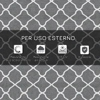 Tappeto per Esterno 182x274 cm Pieghevole e Reversibile, in Polipropilene Grigio e Bianco