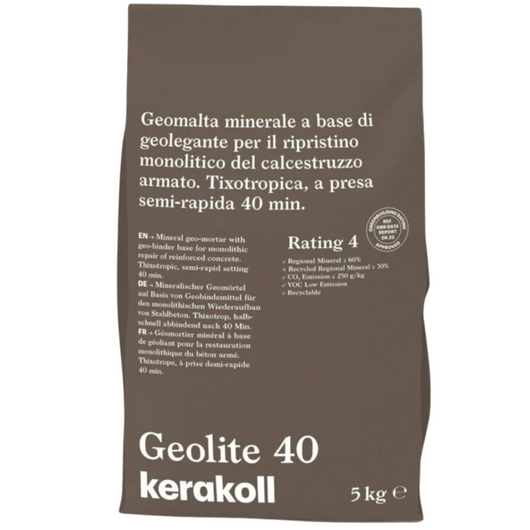 Geomalta minerale tixotropica geolite 40 per strutture calcestruzzo kerakoll *** formato 5 kg, confezione 1