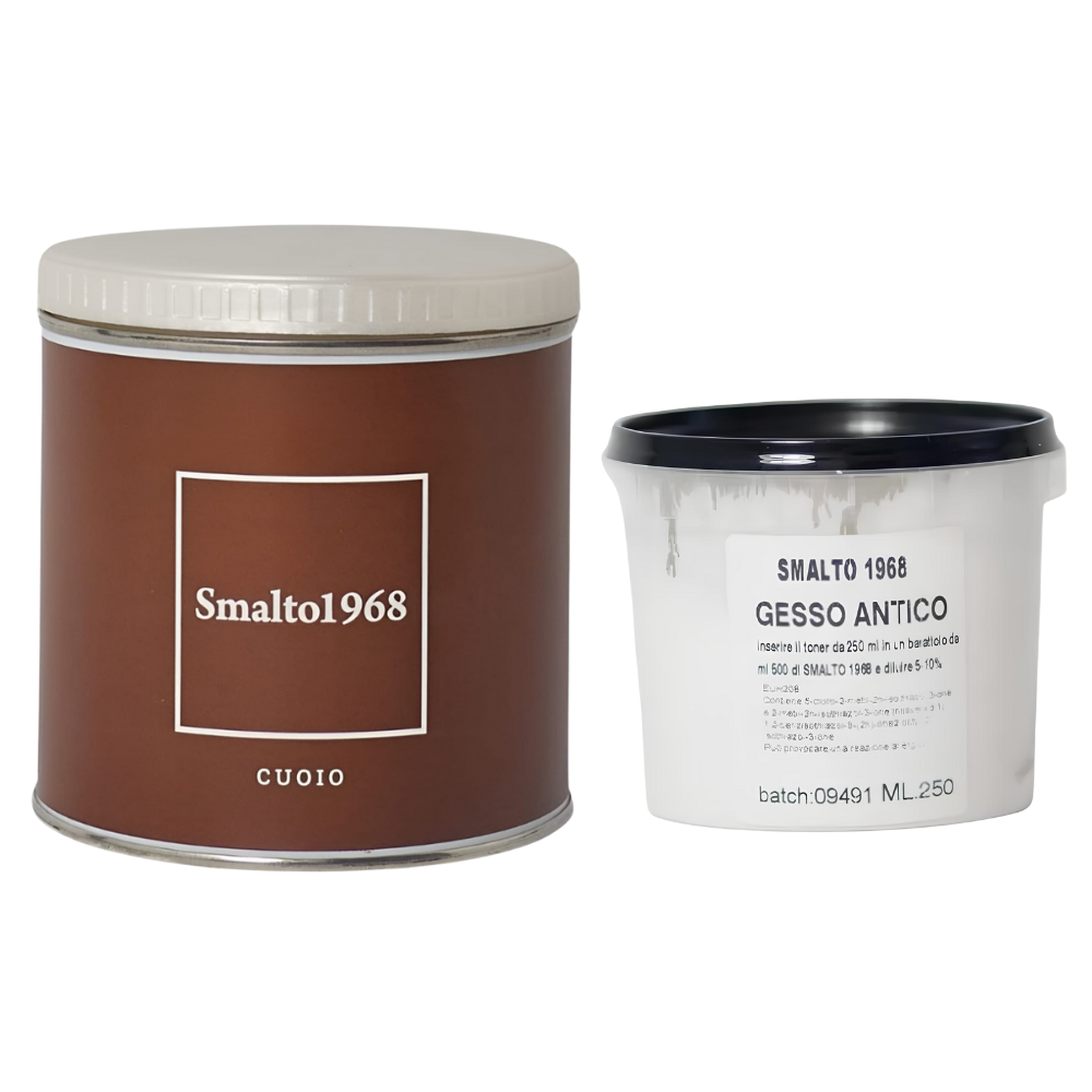 Smalto1968 base acqua gesso antico shabby chic finitura opaca multicolore l 0.5 *** colore- cuoio, confezione 1