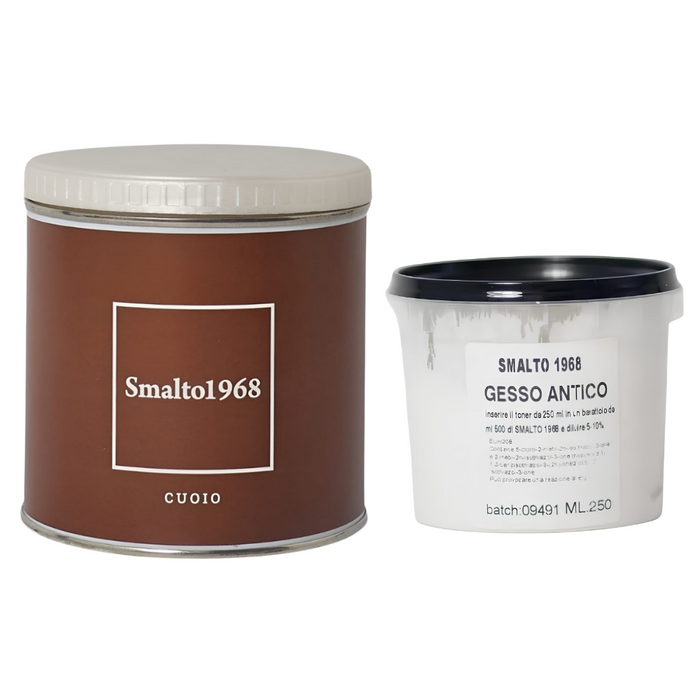 Smalto1968 base acqua gesso antico shabby chic finitura opaca multicolore l 0.5 *** colore- cuoio, confezione 1