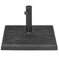 Base per Ombrellone di 19kg e 51x51x32 cm in Resina e Acciaio per Pali Ø32mm, Ø38mm e Ø48mm, Nero