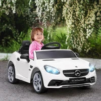 Macchina Elettrica per Bambini Licenza Mercedes SLC 300 con Telecomando, in PP e Metallo, 107x62.5x44 cm, Bianco