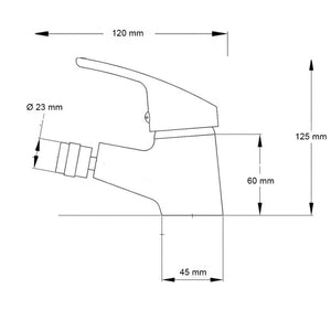 Coppia di miscelatore rubinetto bidet e miscelatore lavabo linea europa cromata