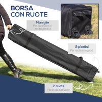Gazebo Pieghevole 5x3m con Pareti Estensibili, Altezza Regolabile e Borsa con Ruote, Blu