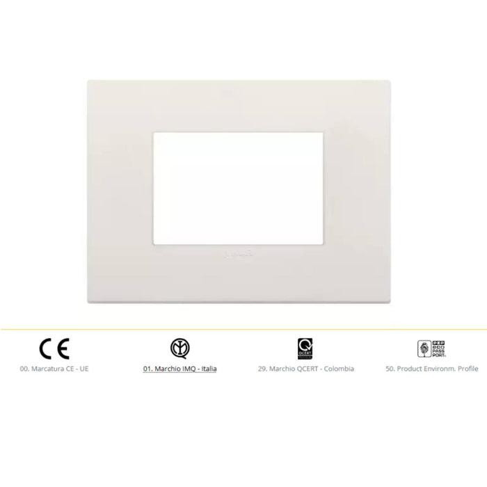 Vimar 19653 placca classica arkè 3 moduli in tecnopolimero