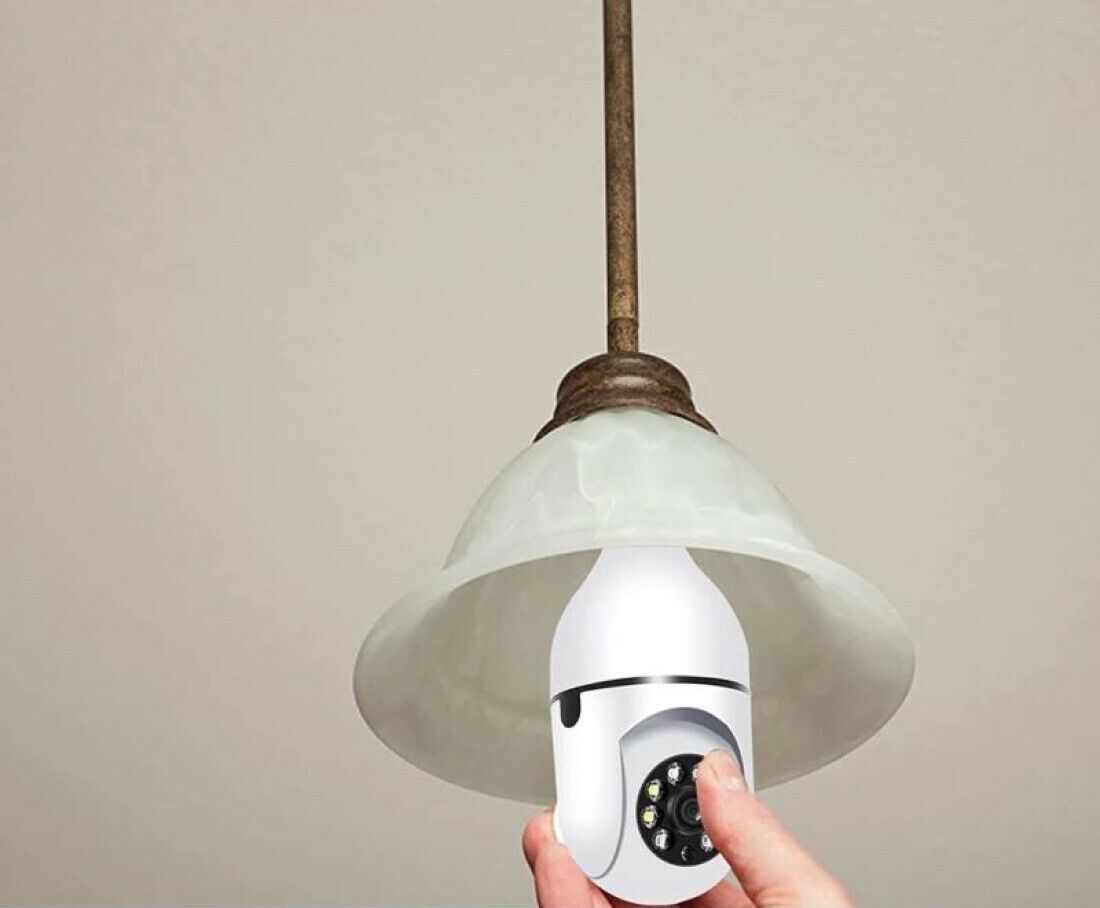 TELECAMERA E27 IP LAMPADINA DA INTERNO 360 GRADI WIRELESS WI-FI E27 PTZ