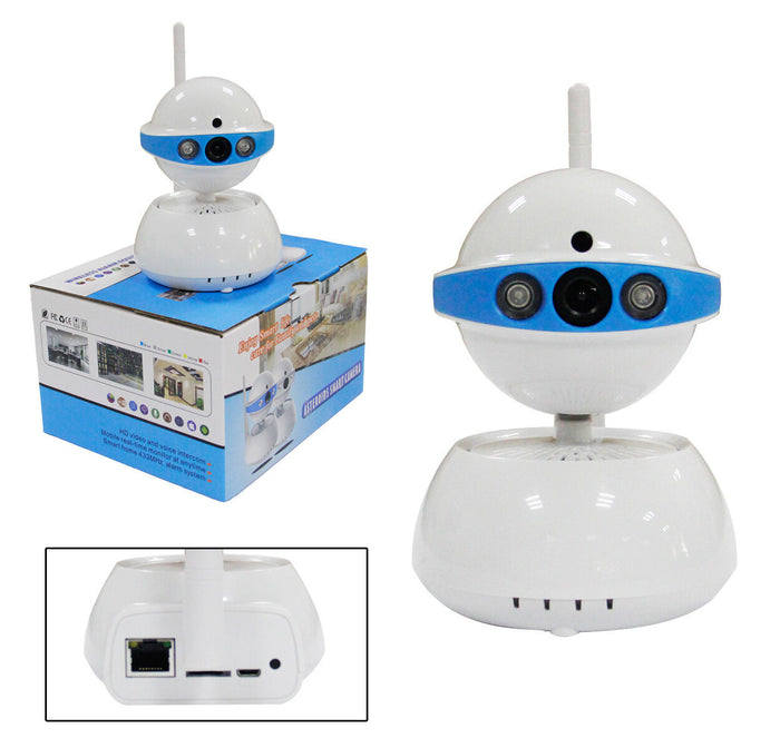 TELECAMERA IP CAMERA HD 720P WIRELESS 2 LED IR LAN MOTORIZZATA WIFI RETE RJ45