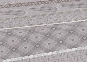 Telo Arredo Multiuso Linea Pensieri Delicati In Cotone Disegno Chalet - Singolo - Beige