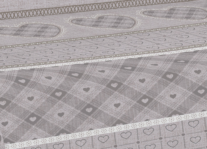 Telo Arredo Multiuso Linea Pensieri Delicati In Cotone Disegno Chalet - Singolo - Beige