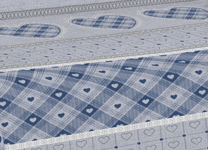 Telo Arredo Multiuso Linea Pensieri Delicati In Cotone Disegno Chalet - Singolo - Blu