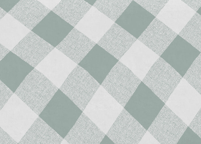 Telo Arredo Multiuso Linea Pensieri Delicati In Cotone Disegno Lovely Check - Matrimoniale - Verde