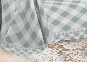 Telo Arredo Multiuso Linea Pensieri Delicati In Cotone Disegno Lovely Check - Matrimoniale - Verde