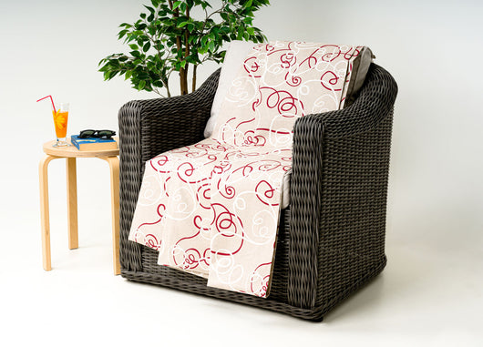 Telo Arredo Granfoulard Copritutto Cotone Made Italy Vari Disegni Arredatutto Copriletto Multiuso - 2 Piazze - Penelope Bordeaux