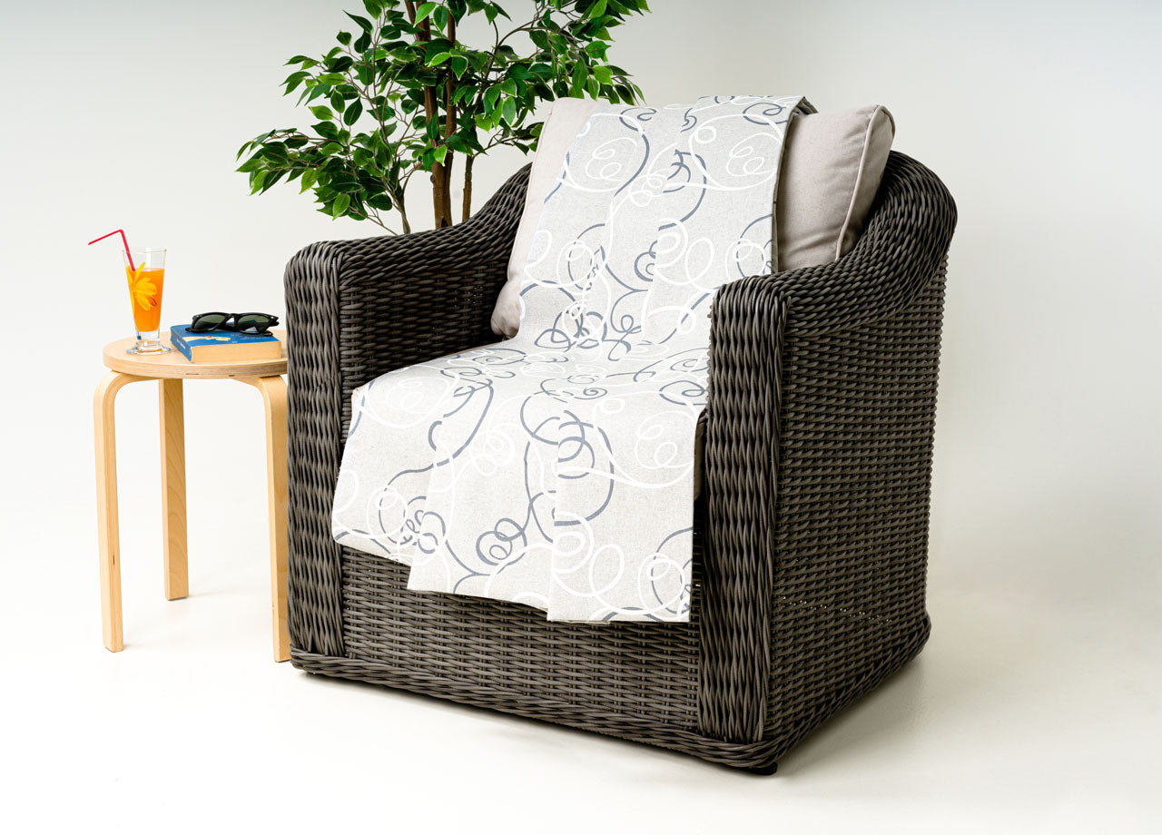 Telo Arredo Granfoulard Copritutto Cotone Made Italy Vari Disegni Arredatutto Copriletto Multiuso - 2 Piazze - Penelope Grigio