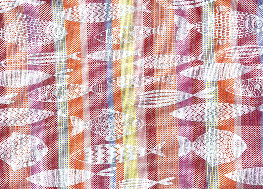 Telo Arredo Granfoulard Copritutto 100% Cotone Copriletto Multiuso Pescetti OB - 2 Piazze - Fucsia