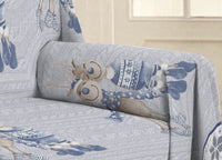 Telo Arredo Multiuso Linea Pensieri Delicati In Cotone Disegno Renna Blu - Matrimoniale - Blu