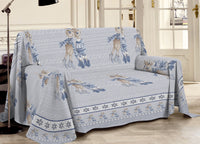Telo Arredo Multiuso Linea Pensieri Delicati In Cotone Disegno Renna Blu - Matrimoniale - Blu